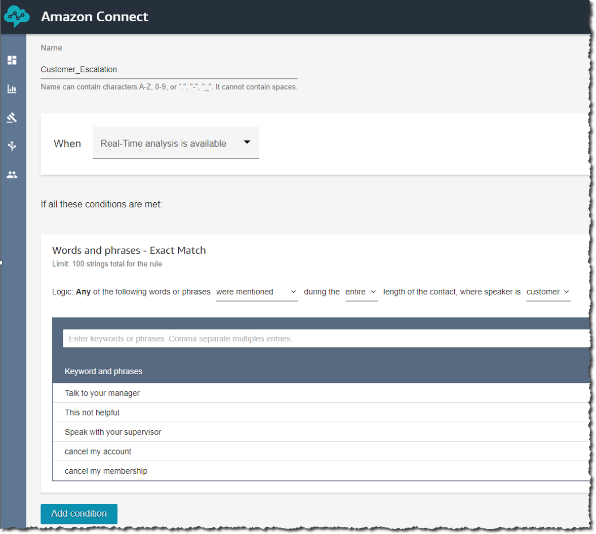 Create Rules for real time analytics