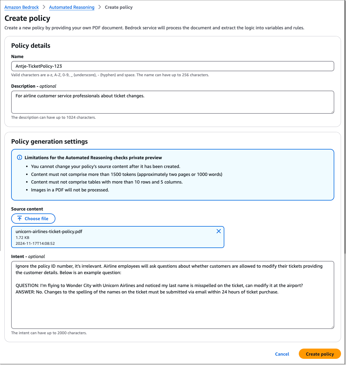 Automated Reasoning checks in Amazon Bedrock Guardrails