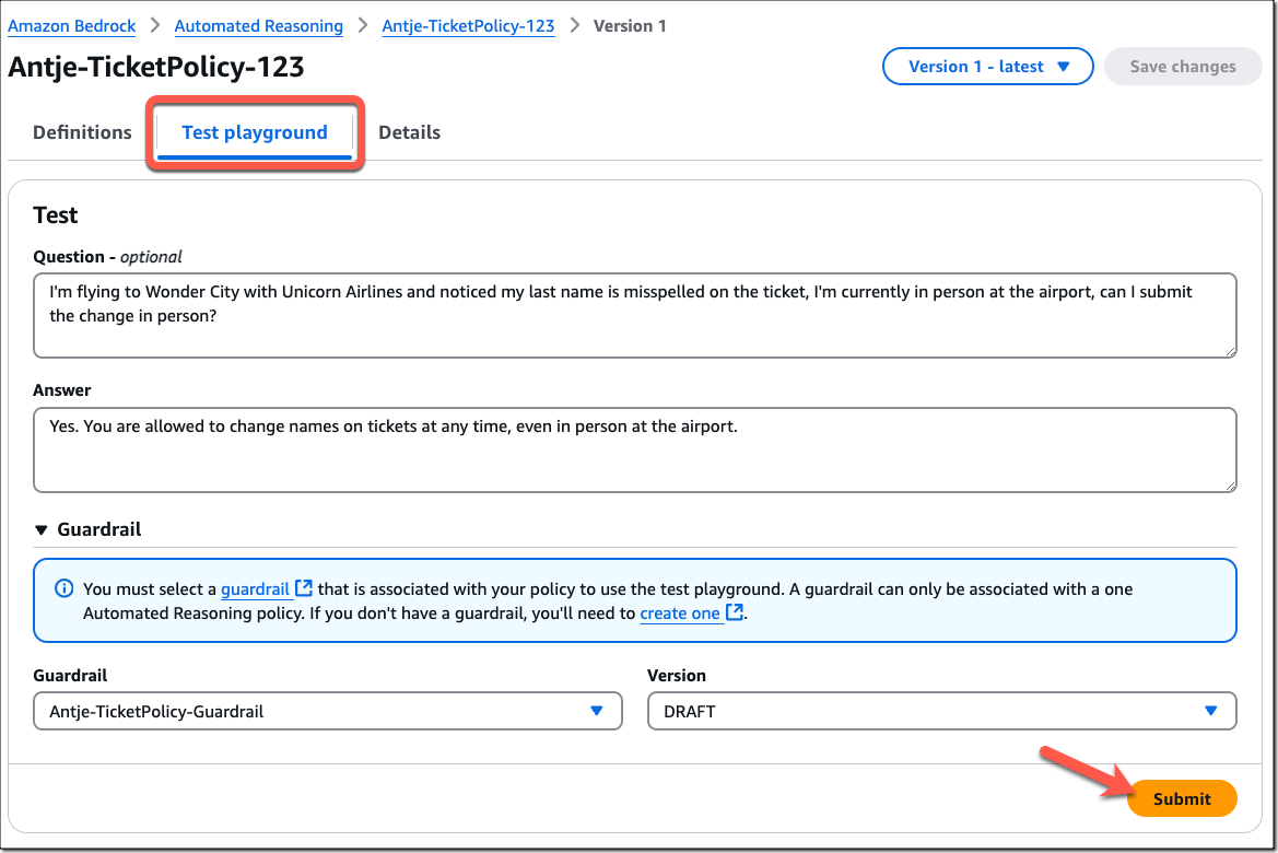 Automated Reasoning checks in Amazon Bedrock Guardrails