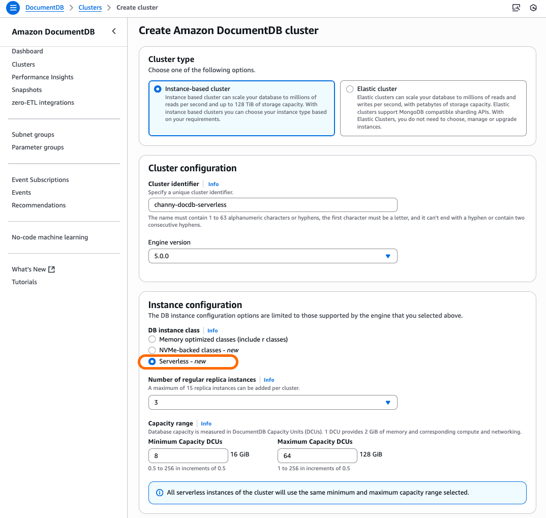 Create cluster