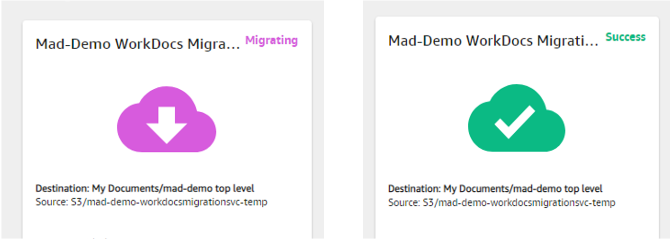 Two different states of migration