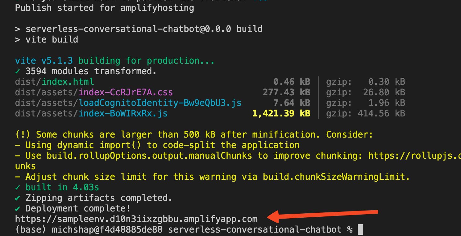 Result of the Deployment of the React Application on the Amplify Console. The URL that the user should use to enter the Amplify application