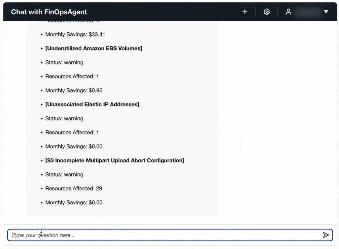 Fin Ops Agent Front End Demo 2