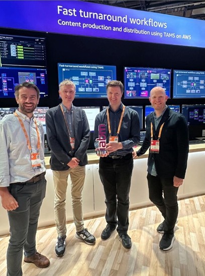 Time-Addressable Media Store (TAMS) team accepts the Industry Partnership Award.