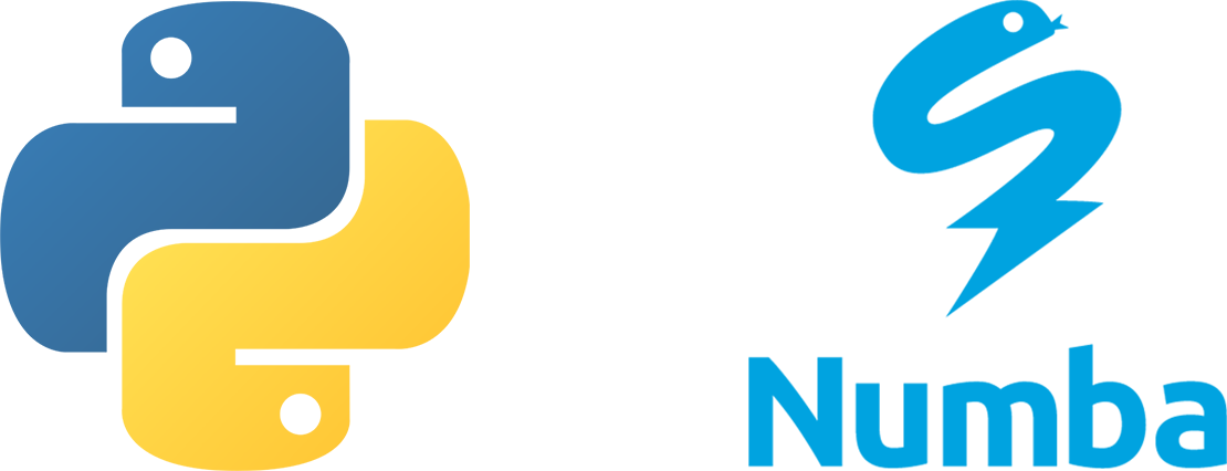 Python and Numba logos Python and Numba logos