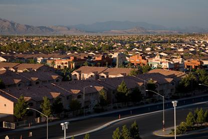 A large suburb of a city in a desert