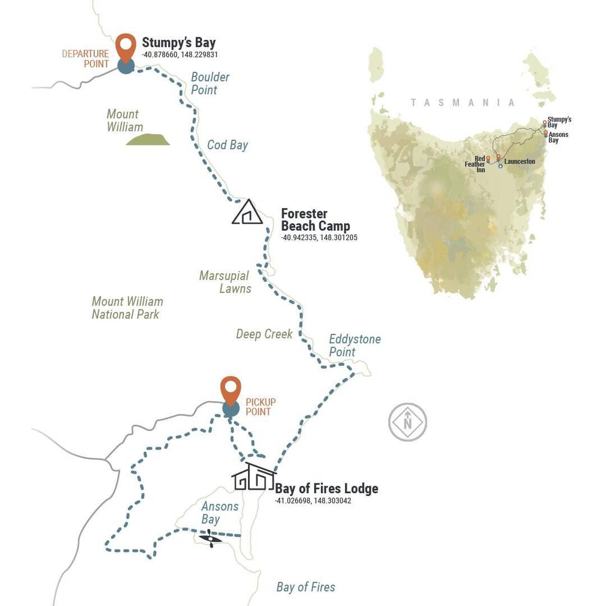 Bay of Fires Signature Walk Map