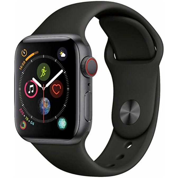 Apple Watch (Series 4) - Cellular - - Aluminium Space Gray - Sport band Black