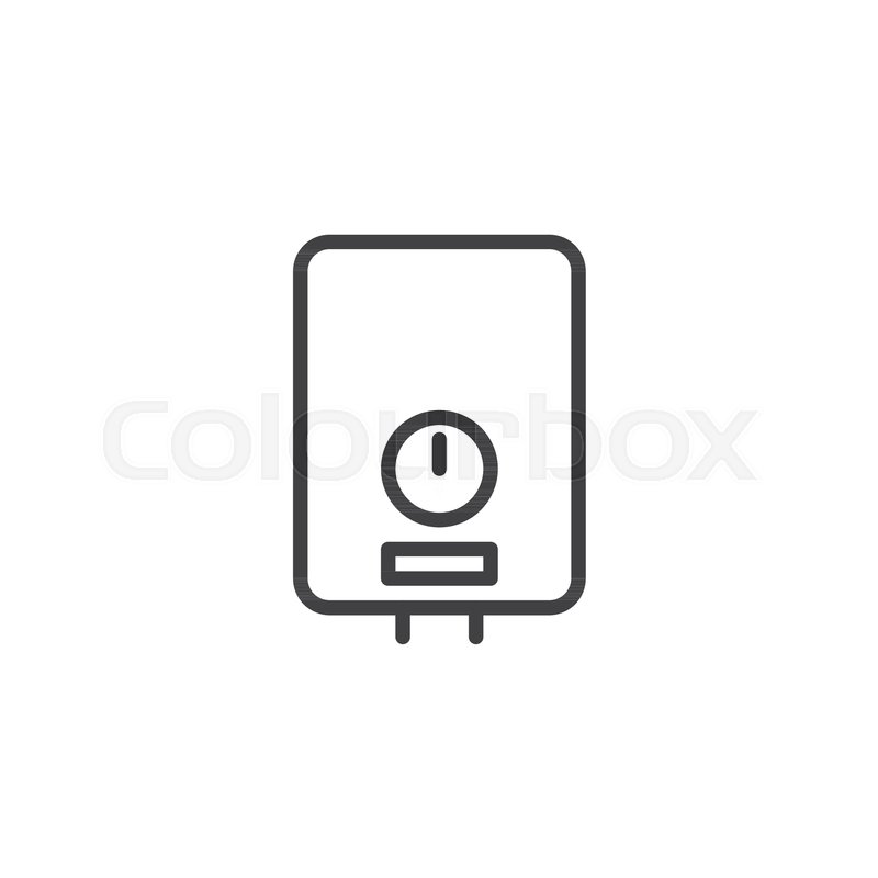 Water Heater Line Icon Outline Vector Stock Vector Colourbox