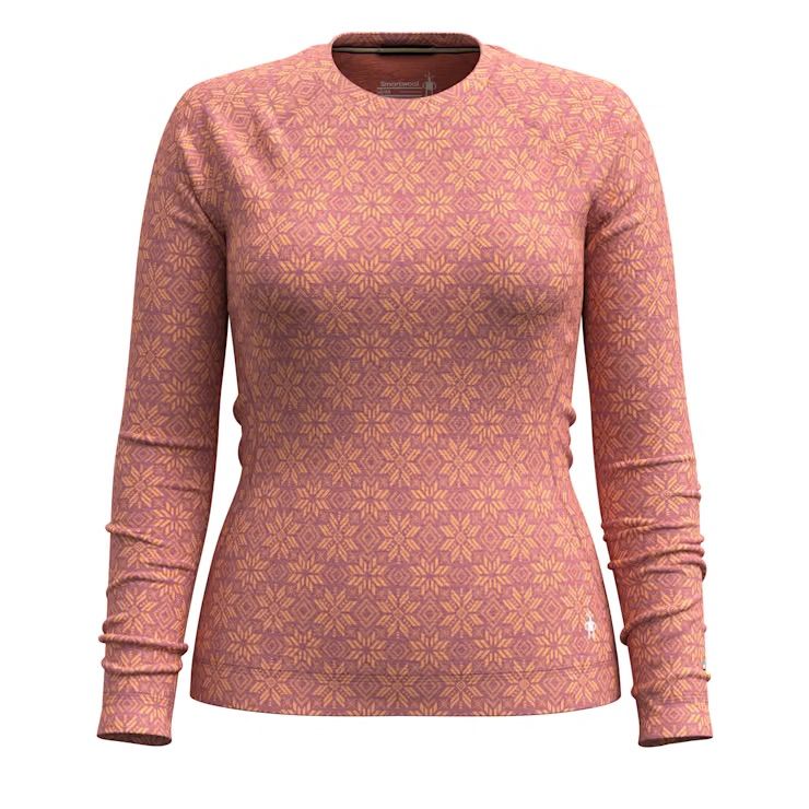 Smartwool Womens Classic Thermal Base Layer Crew, Size: XS, Color: Garden Pink Gigi Snow