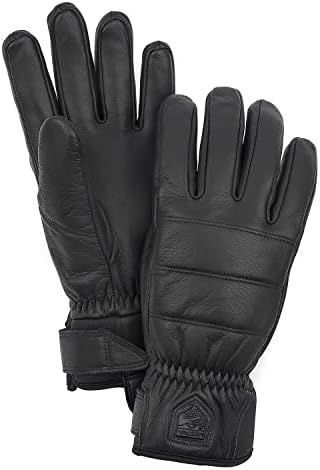 Hestra Alpine Leather Primaloft 5 Finger, Color: Black, Size: 10