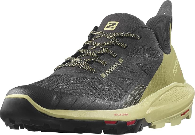 Salomon OUTpulse Shoe, Size: 8.5, Color: Black/Leek Green/Poppy Red