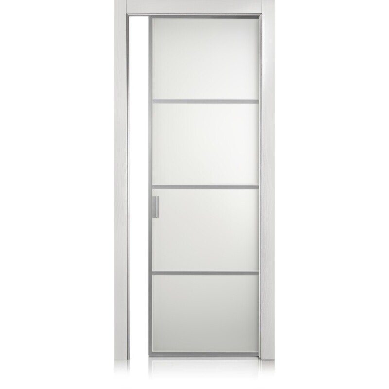 Puerta Cristal Frame/3 trame bianco