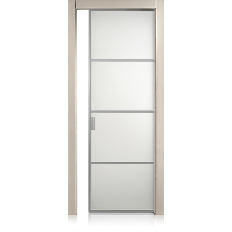 Puerta Cristal Frame/3 trame tortora