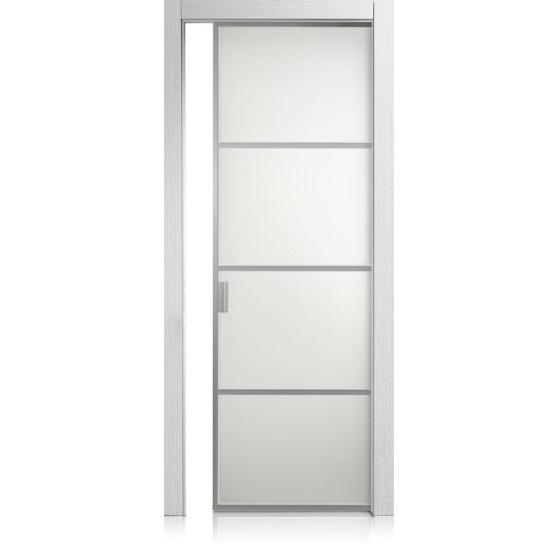 Puerta Cristal Frame/3 materic bianco