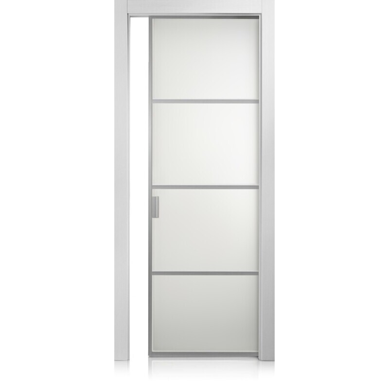 Puerta Cristal Frame/3 grafis bianco