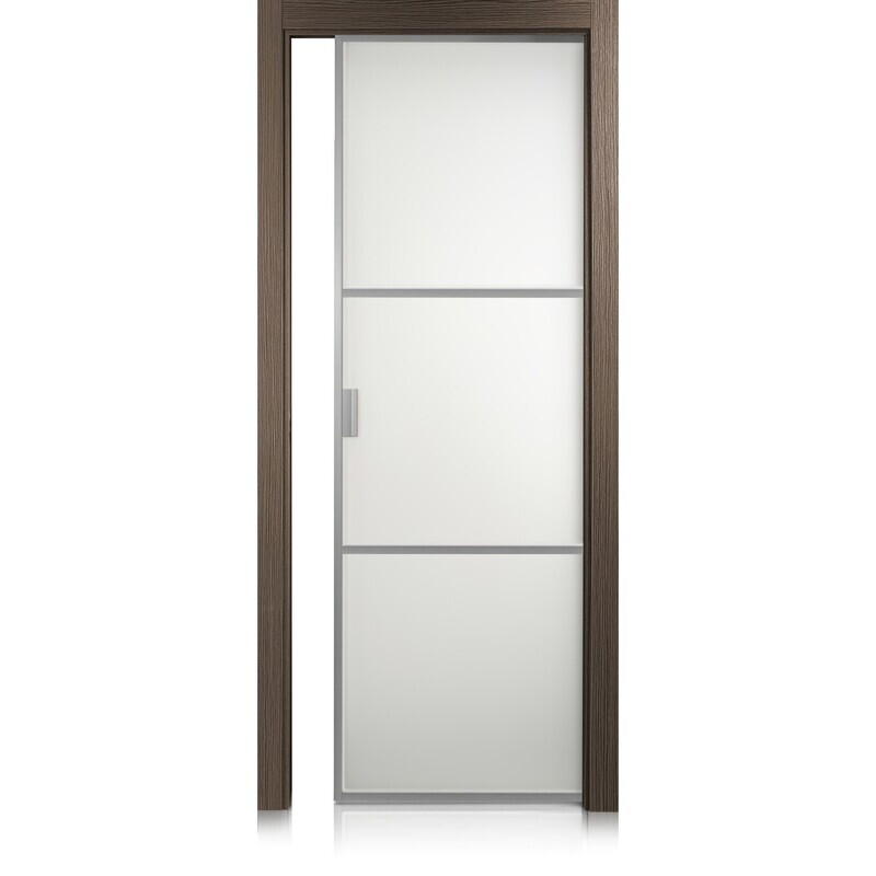 Puerta Cristal Frame/2 grafis moka