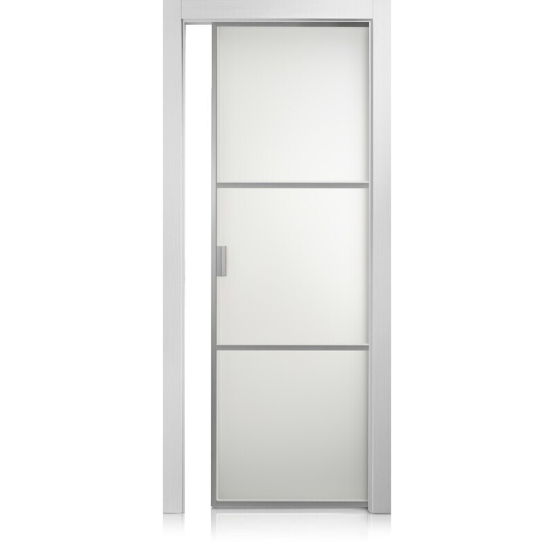 Puerta Cristal Frame/2 grafis bianco