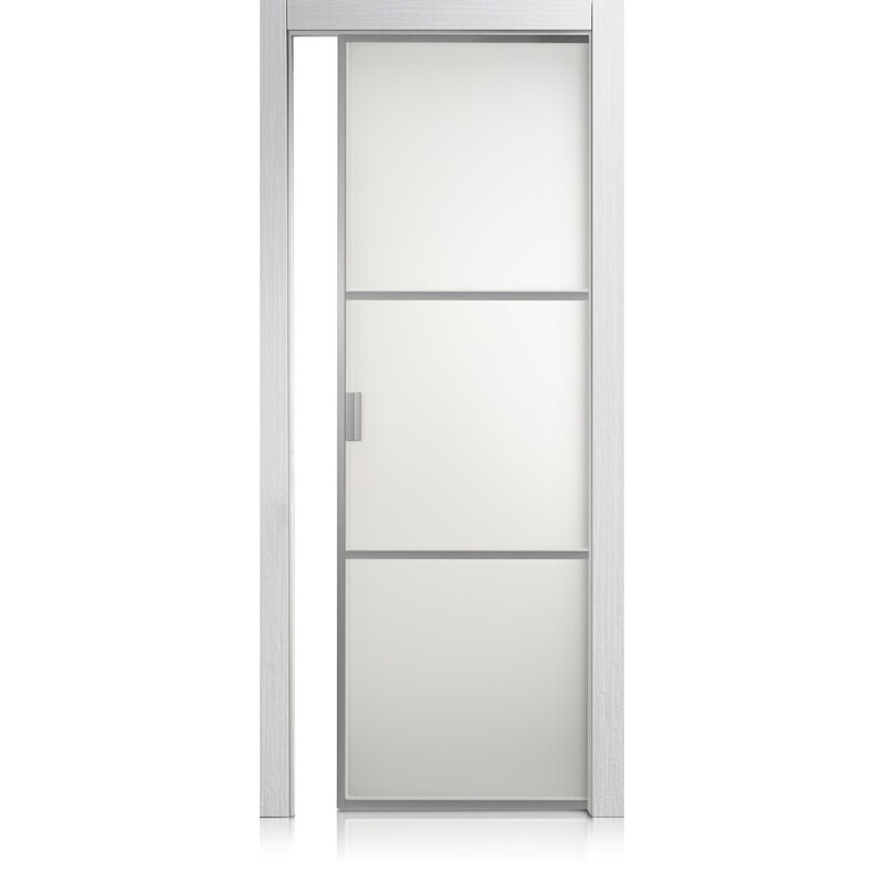 Puerta Cristal Frame/2 materic bianco