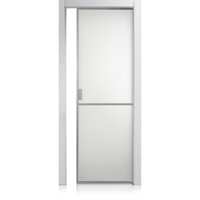 Puerta Cristal Frame/1 materic bianco