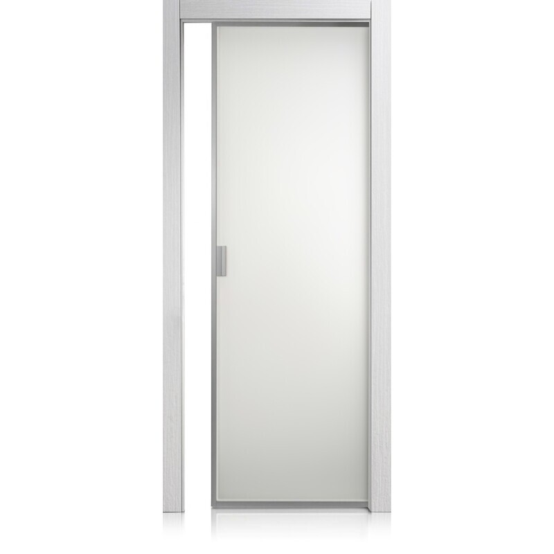 Puerta Cristal Frame materic bianco