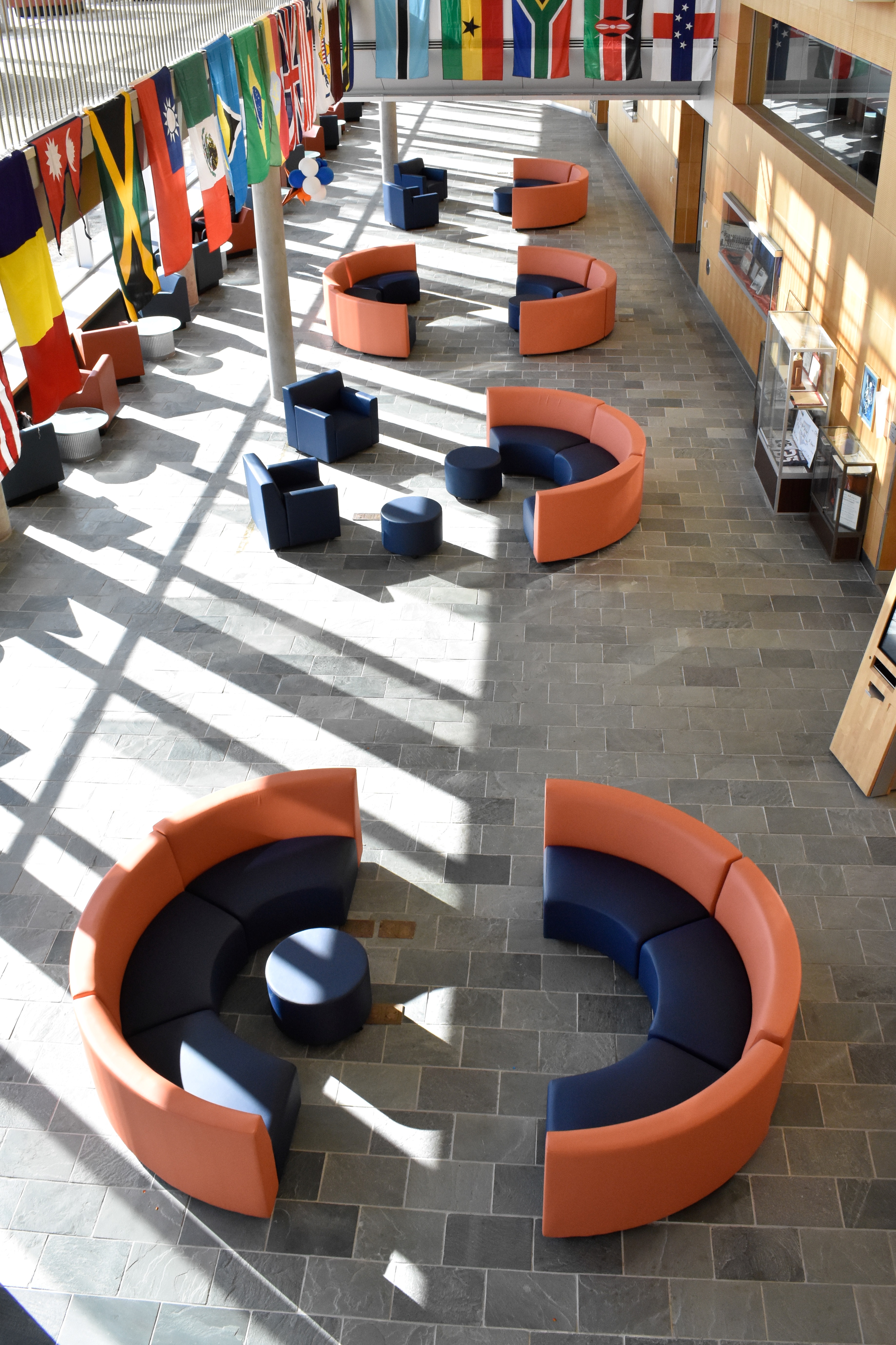 front lobby furniture as seen from second floor