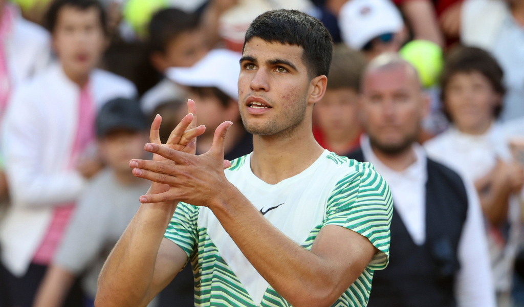 Carlos Alcaraz celebrates