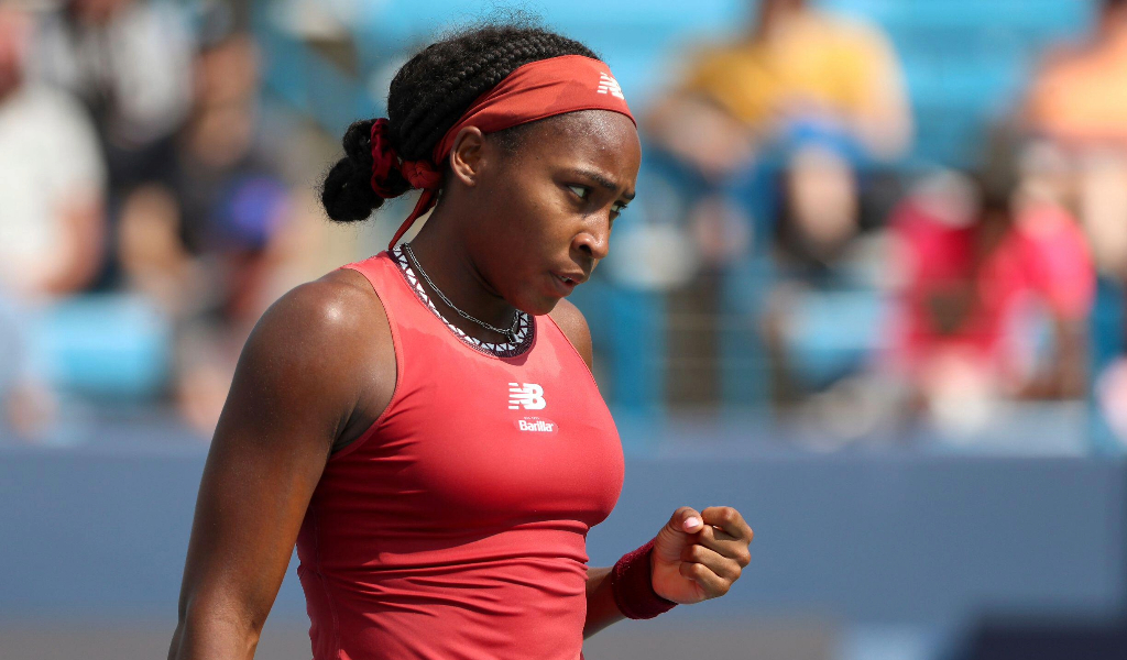 Coco Gauff on court