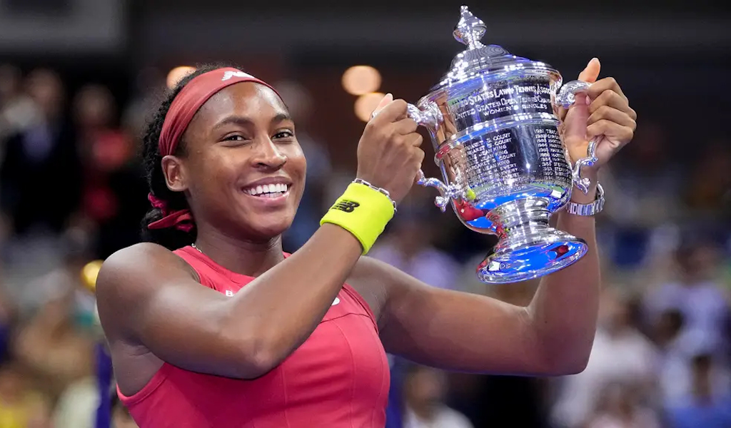 Coco Gauff celebrations