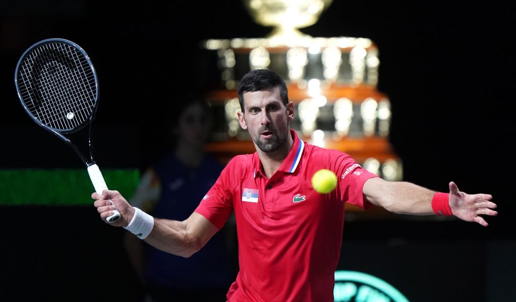 Novak Djokovic in Davis Cup action for Serbia in Malaga