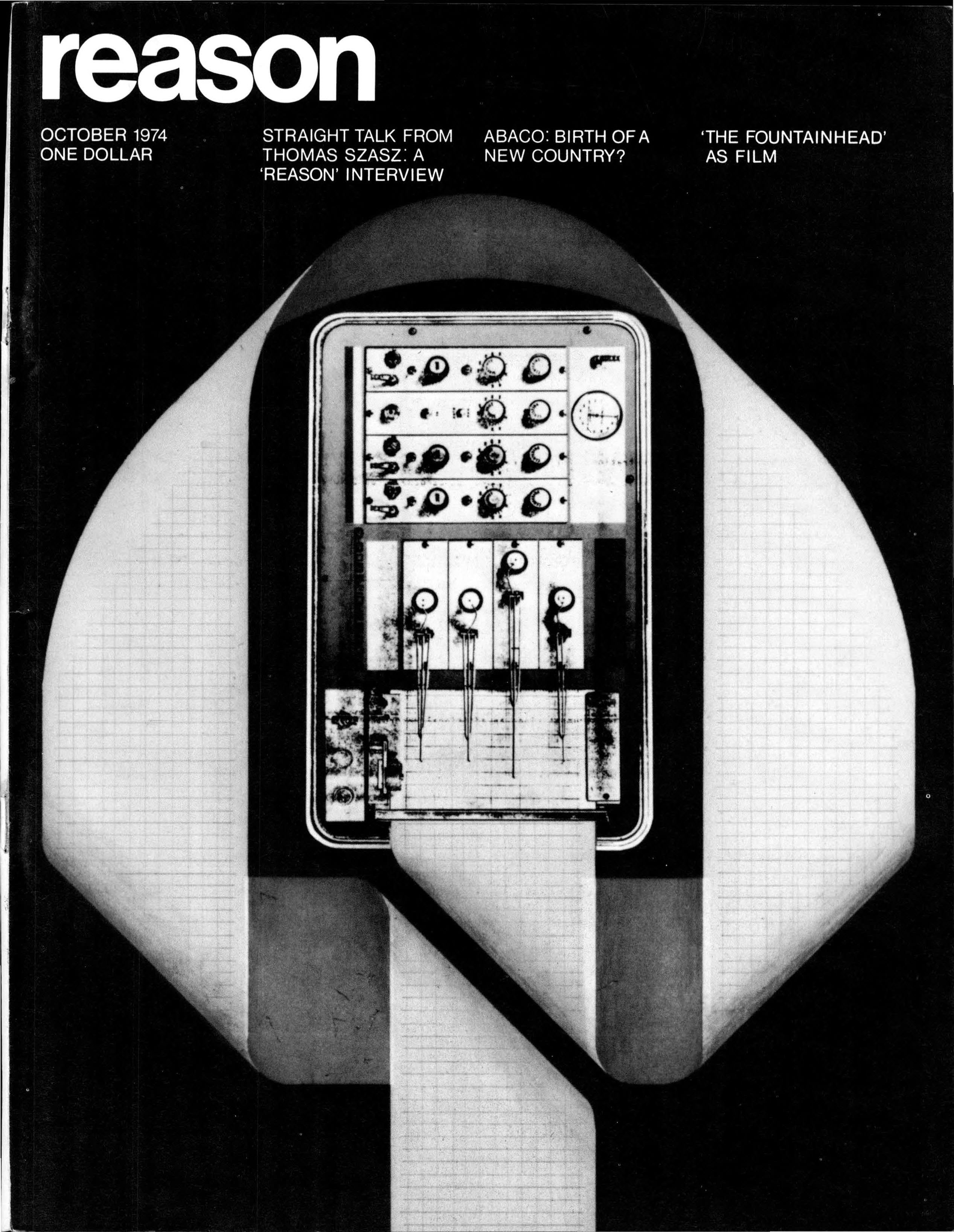 Reason magazine, October 1974 cover image