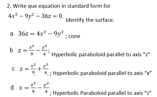 hyperbolic paraboloid equation