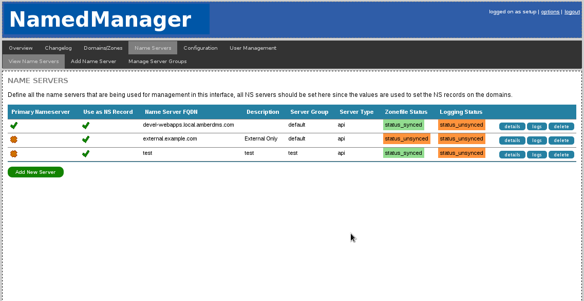 Server status report - see if your hosts have synced DNS changes and are reporting logs.