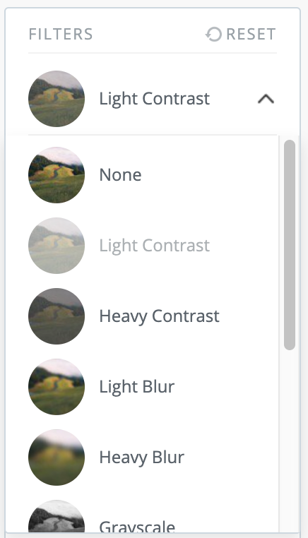 Pablo's image filter options