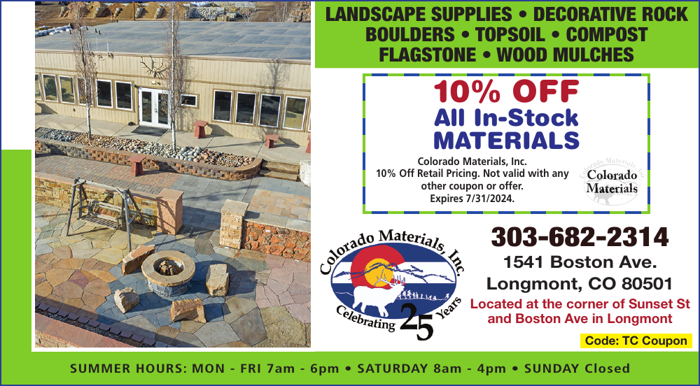 Coupon: Colorado Materials-10% Off All In-Stock Materials-