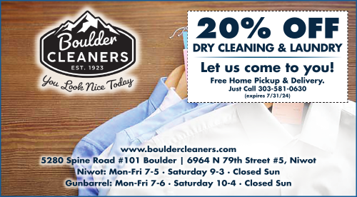 Coupon: Boulder Cleaners - 20% Off Dry Cleaning & Laundry