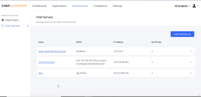 Chef Automate Infra Dashboard Example Screenshot