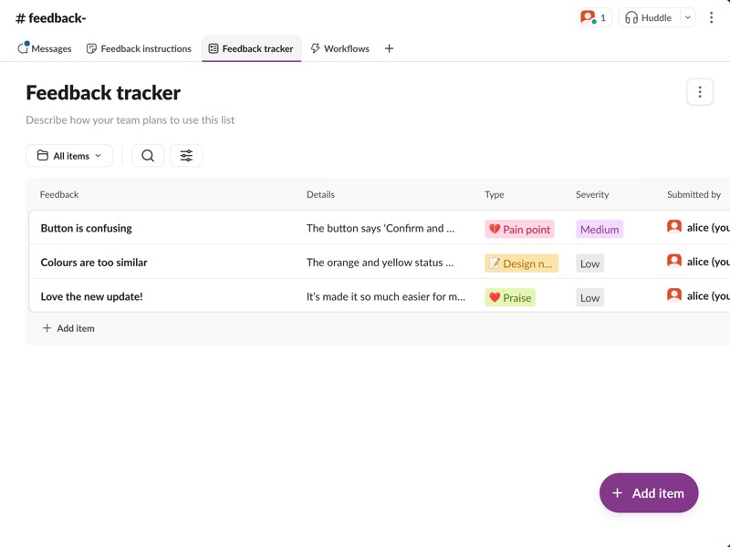 A streamlined intake process and built-in prioritisation means that you can respond to feedback in real time.