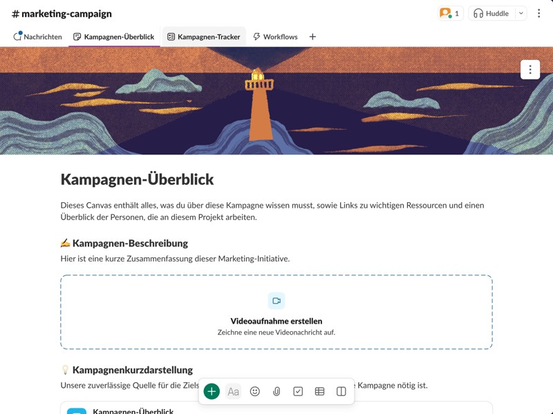 Alles, was du für eine erfolgreiche Kampagne benötigst, vom Briefing über die Aufgabenverfolgung bis hin zu einem Ort für Echtzeit-Unterhaltungen
