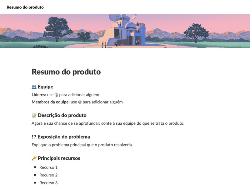 Defina os objetivos do seu produto, a declaração do problema e a estratégia geral.