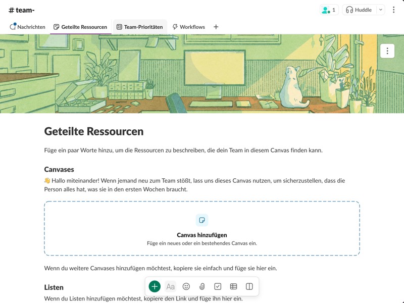 Ein Ort, an dem dein Team Ressourcen teilen und sich gegenseitig unterstützen kann