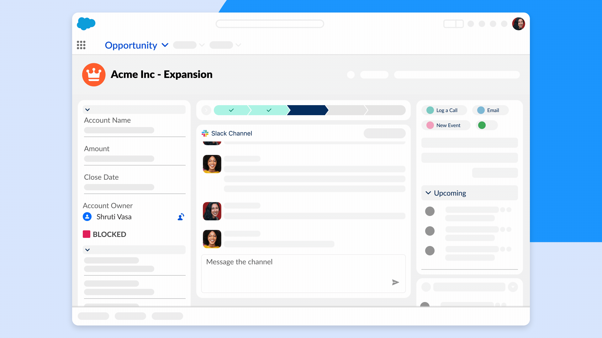 A GIF showing a team discussing a deal in Salesforce channels.