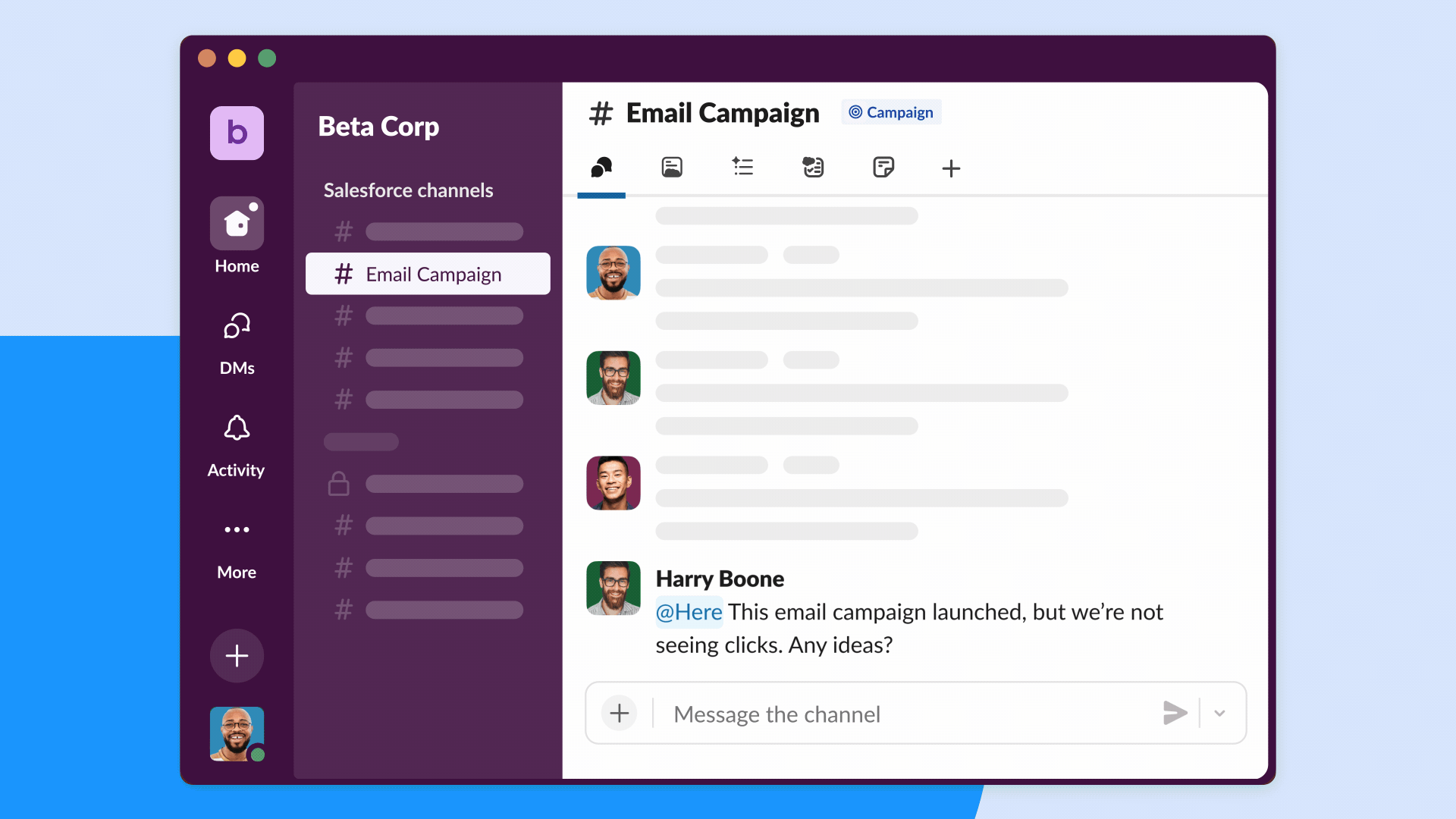 GIF of Slack and Salesforce side by side.