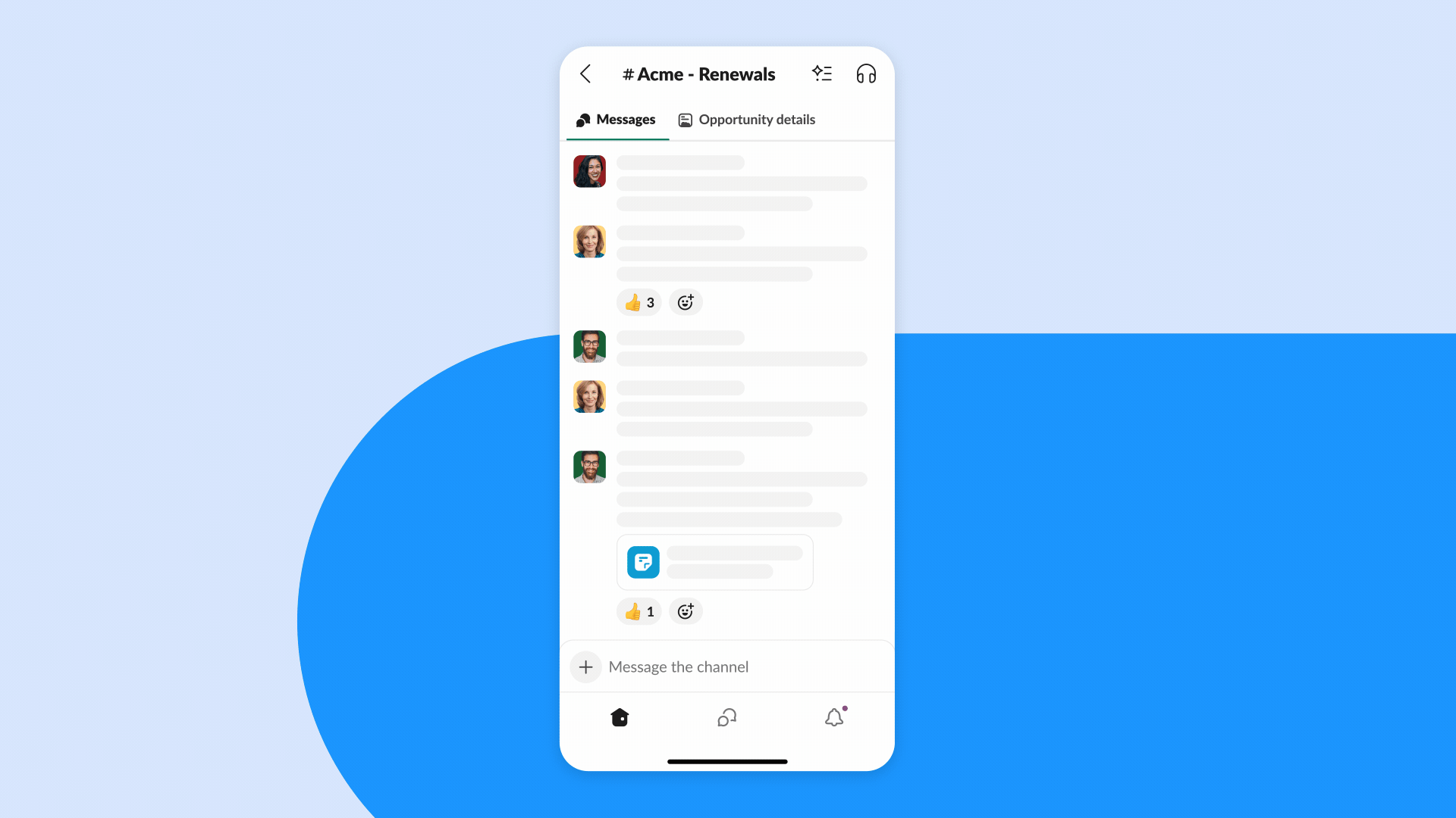 GIF of a team talking with Agentforce on mobile.