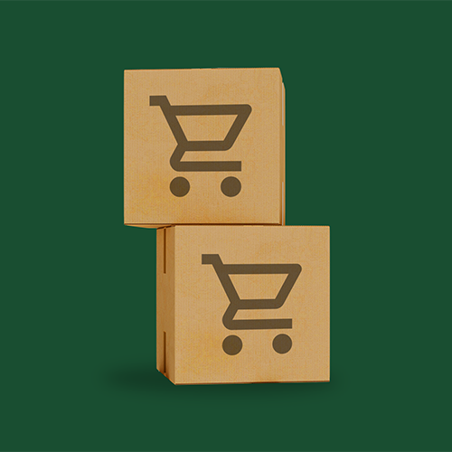 Sales order, represented by two boxes with shopping carts on them.