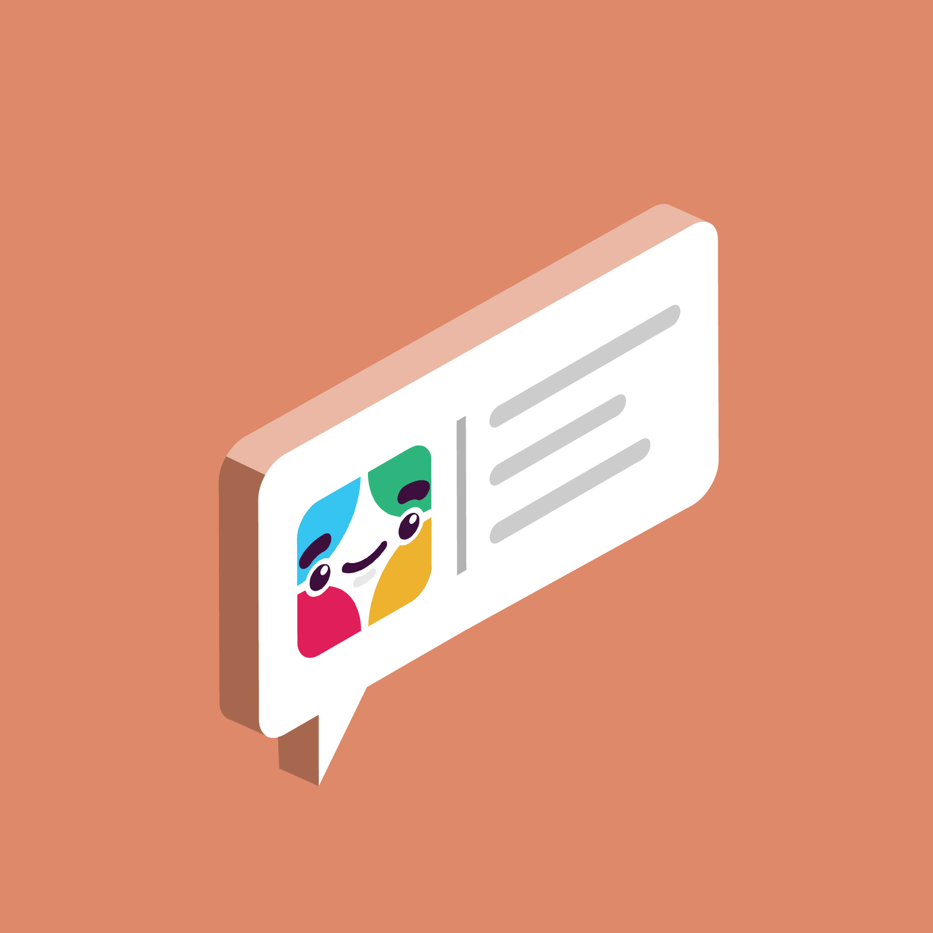 Slackbot smile icon on Slack message