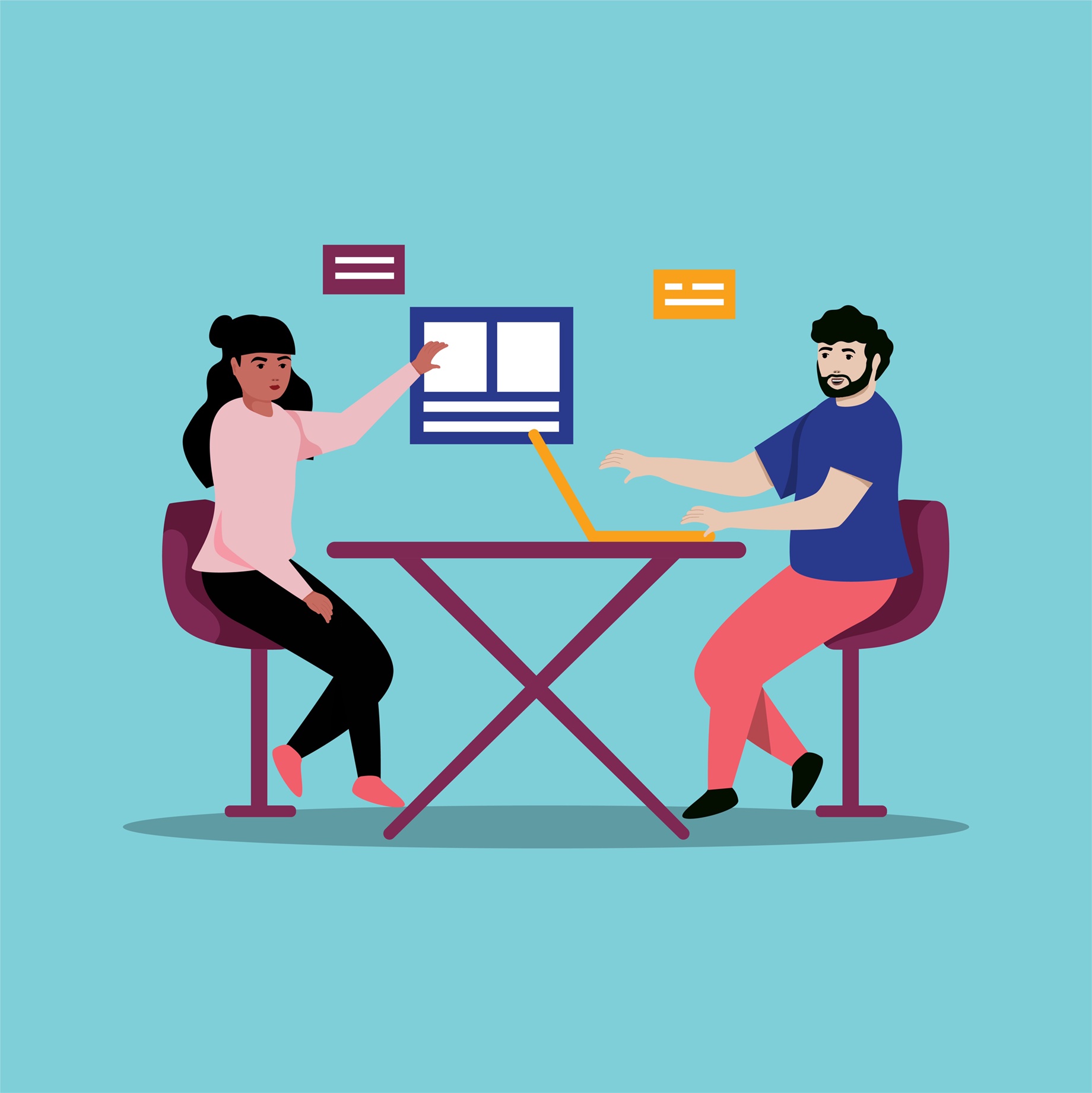 Colleagues collaborating in Slack