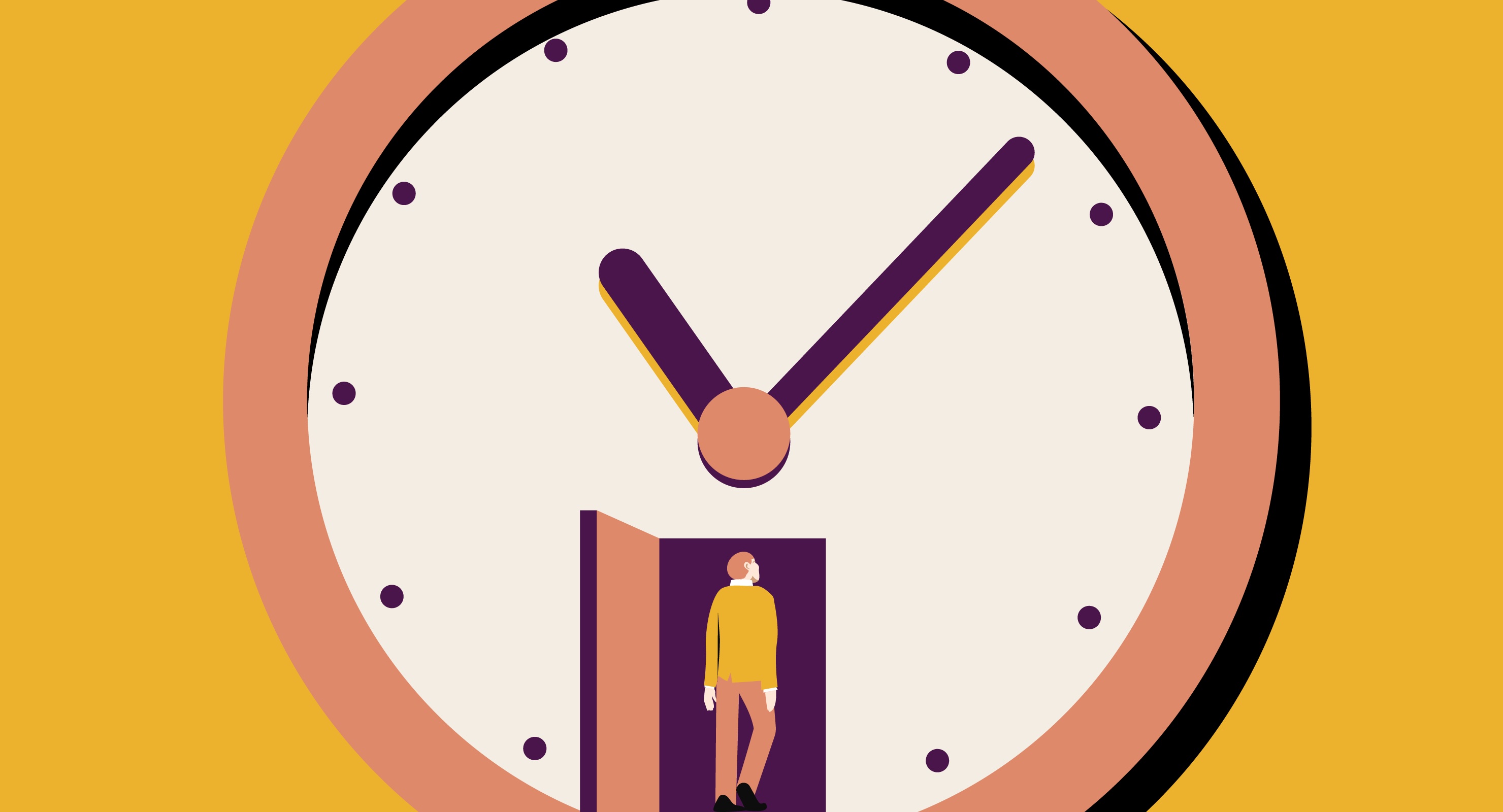 Uhr mit offener Tür auf der 6-Uhr-Position
