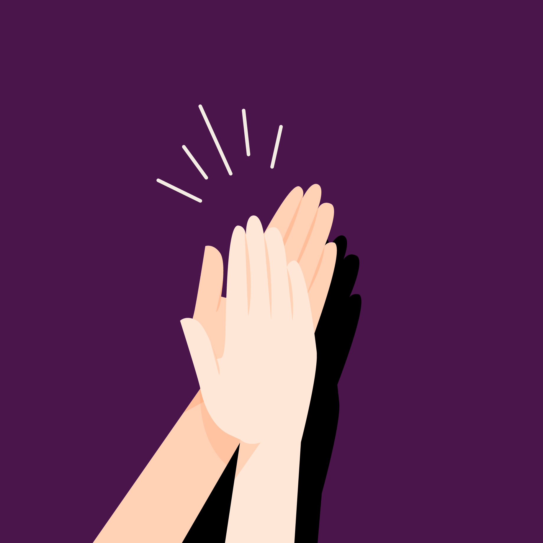 Hands high-fiving