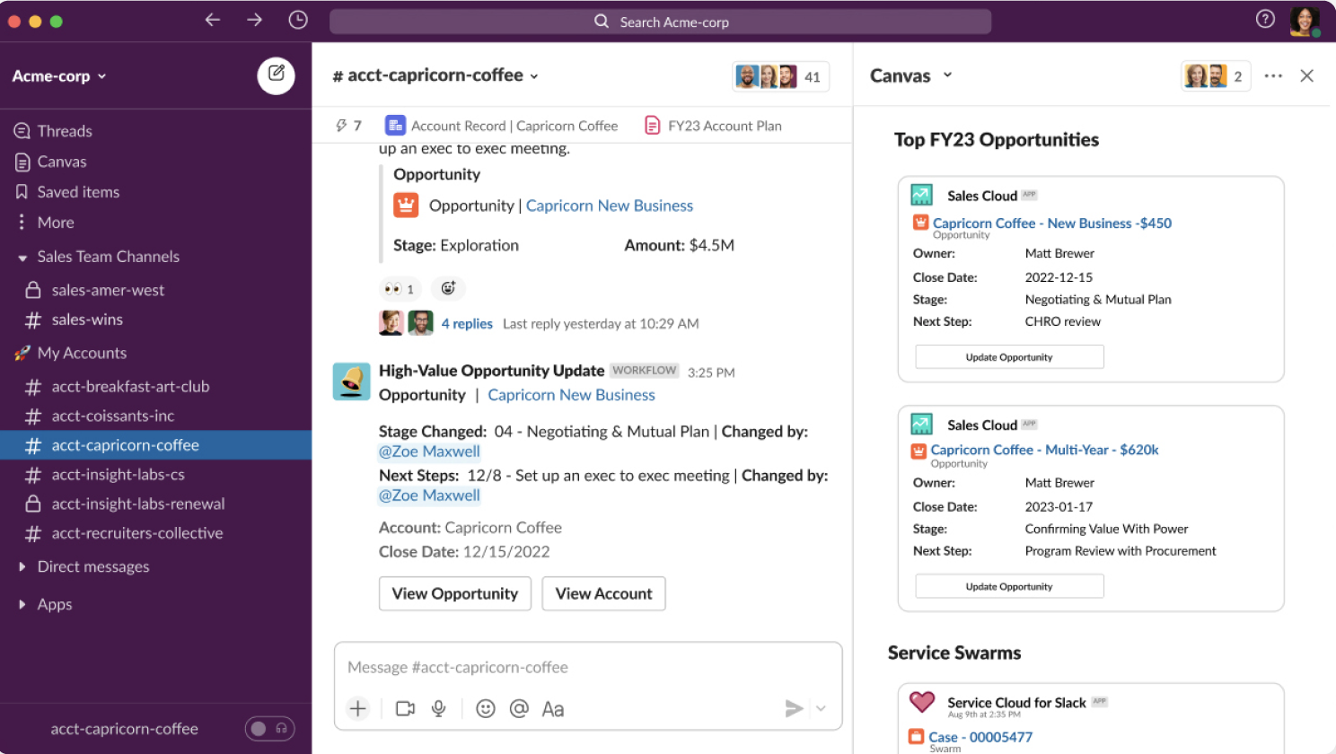 Slack canvases add more value to onboarding channels by providing a Slack user interface image depicting Slack canvases as a permanent place to keep your most essential resources and information.